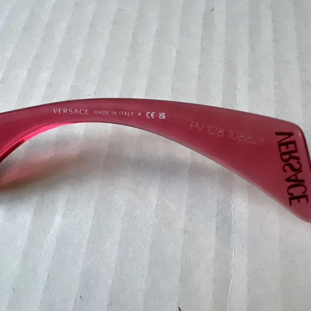 Versace VE4445 5409/1 Transparent Red Gray Sunglasses  NWT